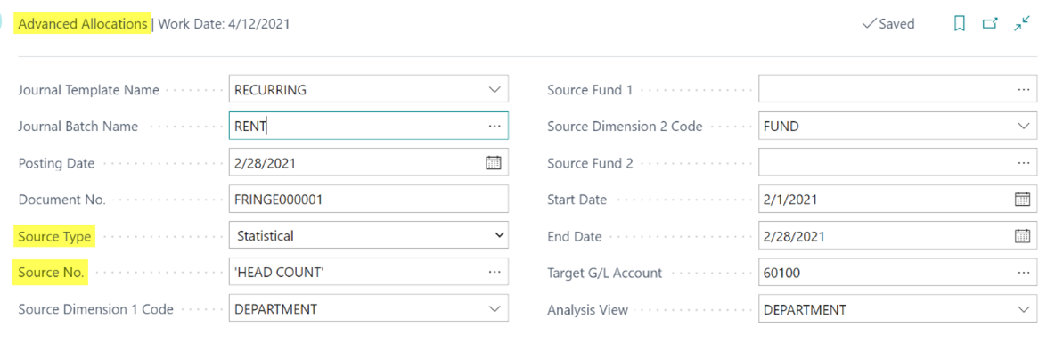 Statistical Ledger Entries