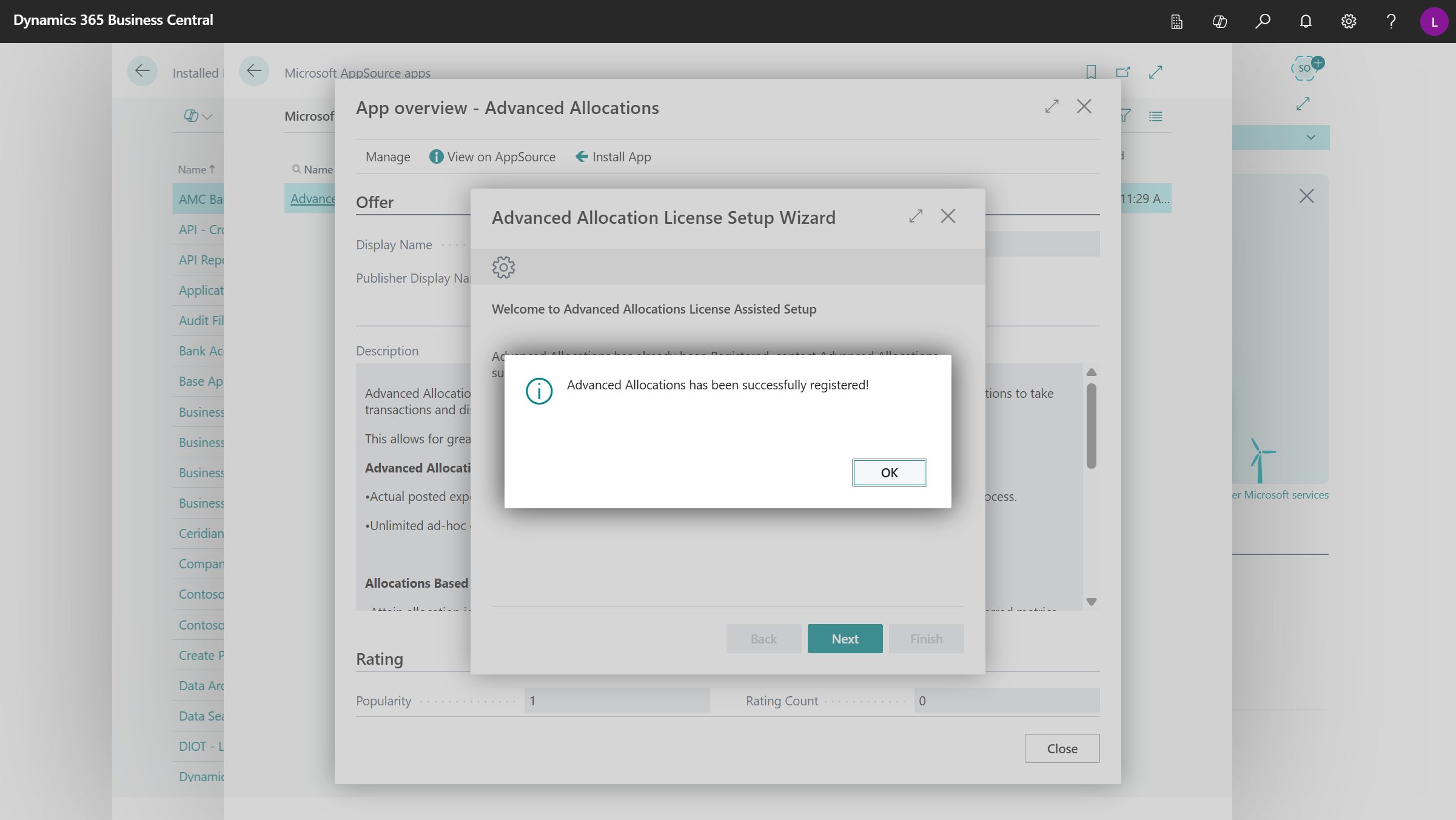 Advanced Allocations Installation